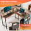 Bureau en L pour bureau de jeu de 50 po avec bureau en coin et sac de rangement latéral-683726219