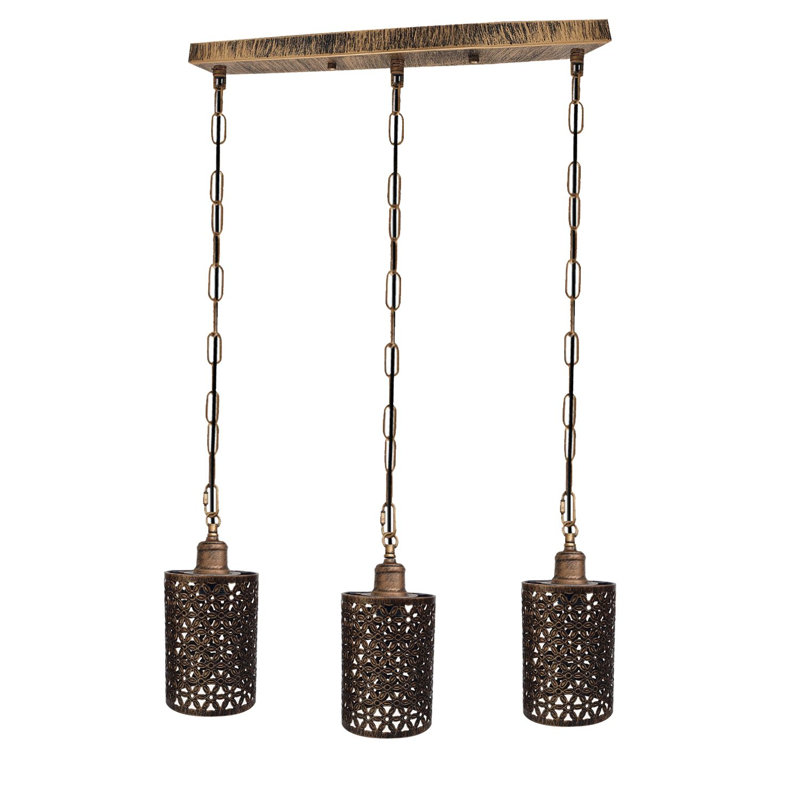 Nayla 3 - Light Kitchen Island Pendant, Yes, Brushed Copper, Brushed Copper