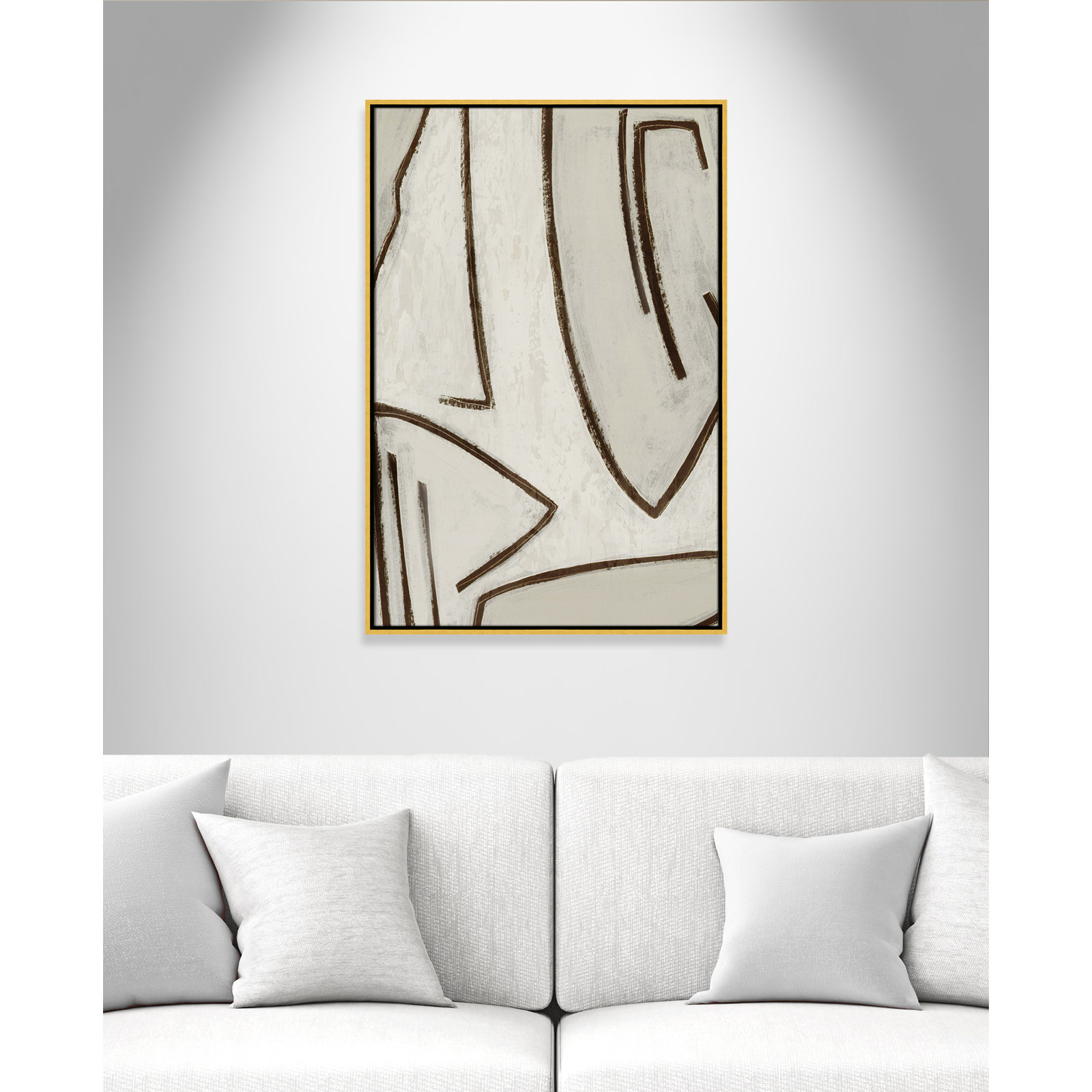 Line Work II, 25.5" W x 37.5" H, Gold