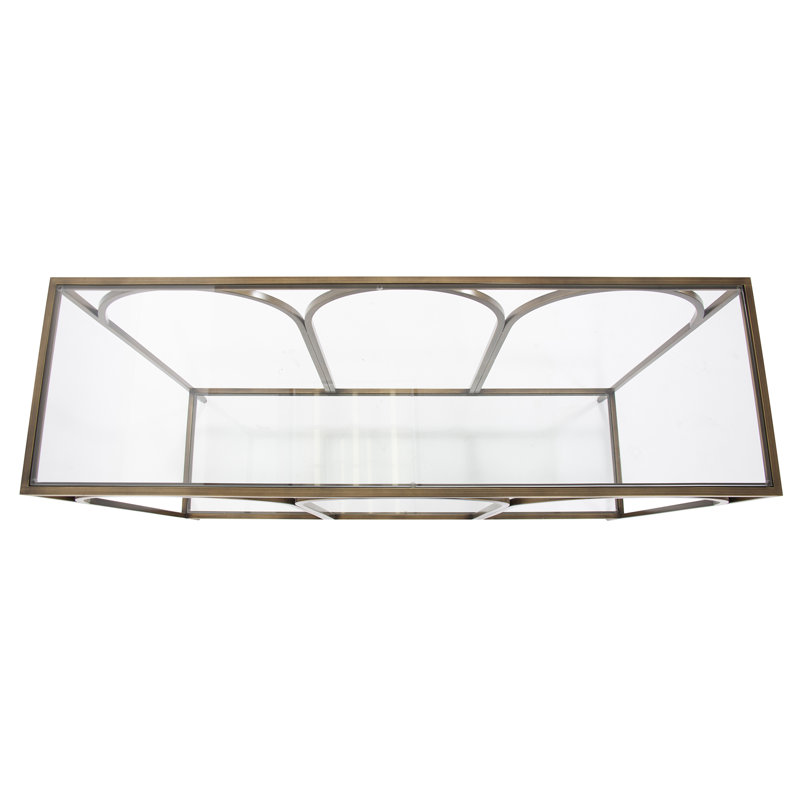 Serse 42'' Glass Top Console Table