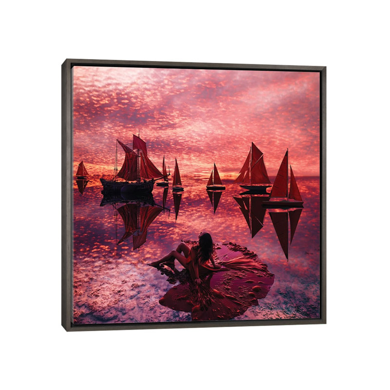 Quand il est difficile de choisir votre voile écarlate par Hobopeeba-reproduction d’art, H 37 po x l 37 po x P 1,5 po