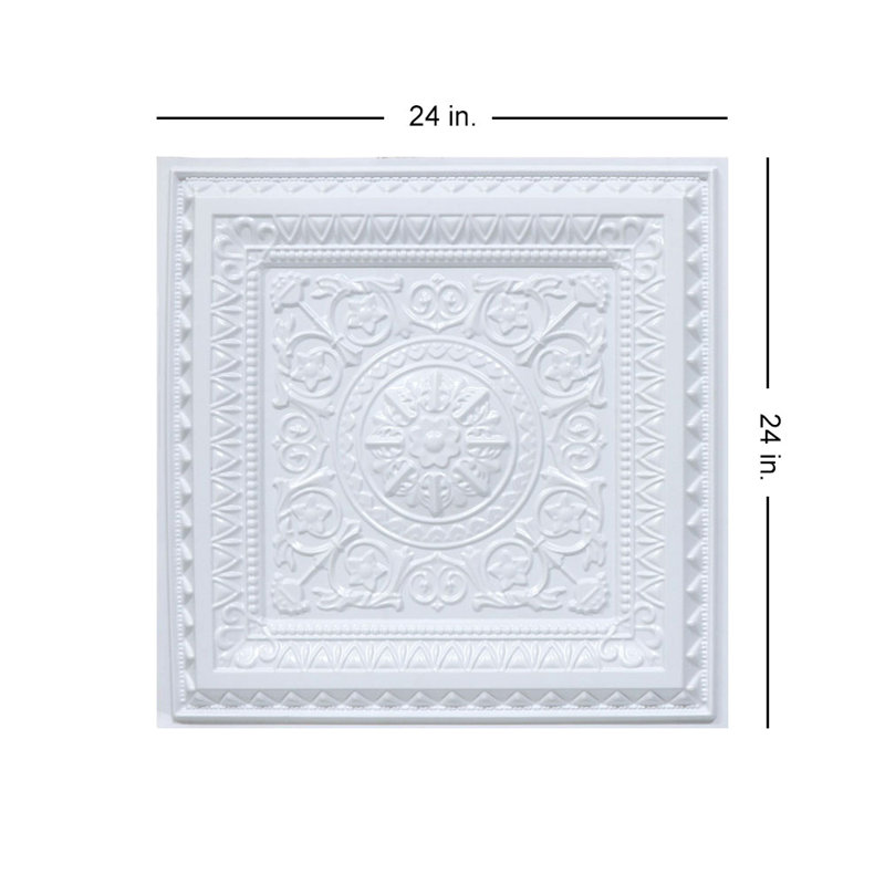 Carreau de plafond en PVC lisse 24 po L x 24 po