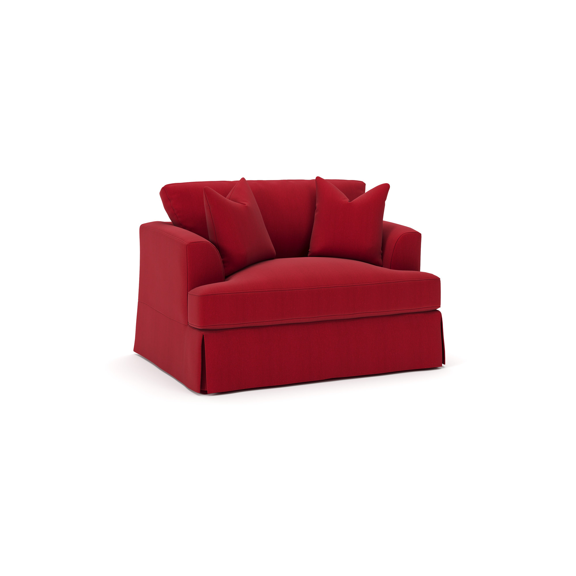 Lucia Slipcovered Chair and a Half, Bayou Flame Canvas