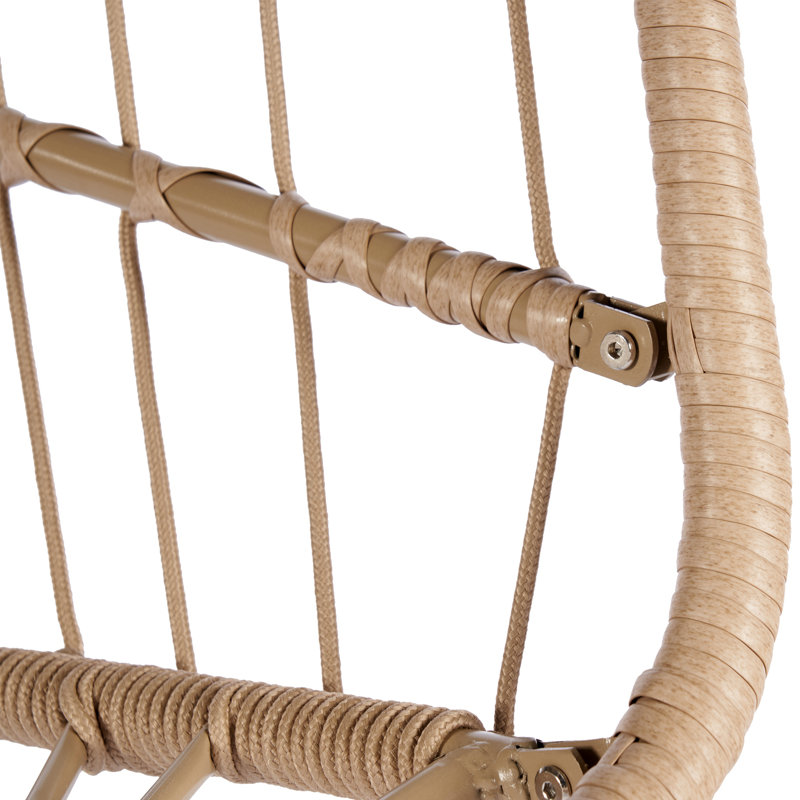 Balancelle d'extérieur en rotin, Bleu foncé / naturel, 28.72"