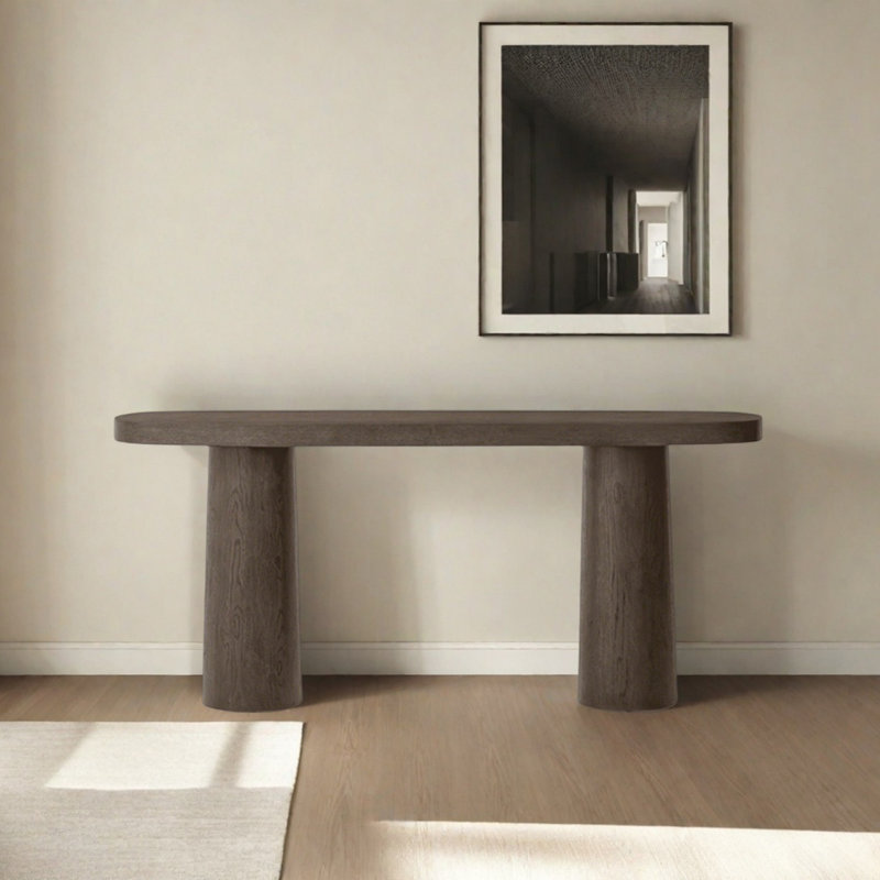 Console rétro minimaliste, H 31,5 po x l 62,99 po x P 14,96 po