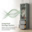 Grand lit escamotable blanc avec placard et tiroirs - Solution de rangement peu encombrante-943040541