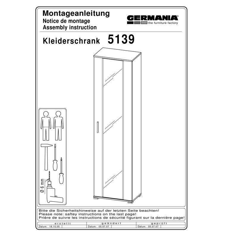 1 Door Wood Wardrobe