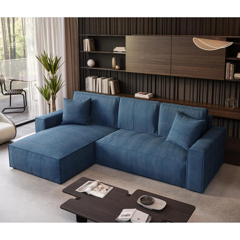 Damionna 4 Seater Sofa Bed, Left Hand Facing, Blue