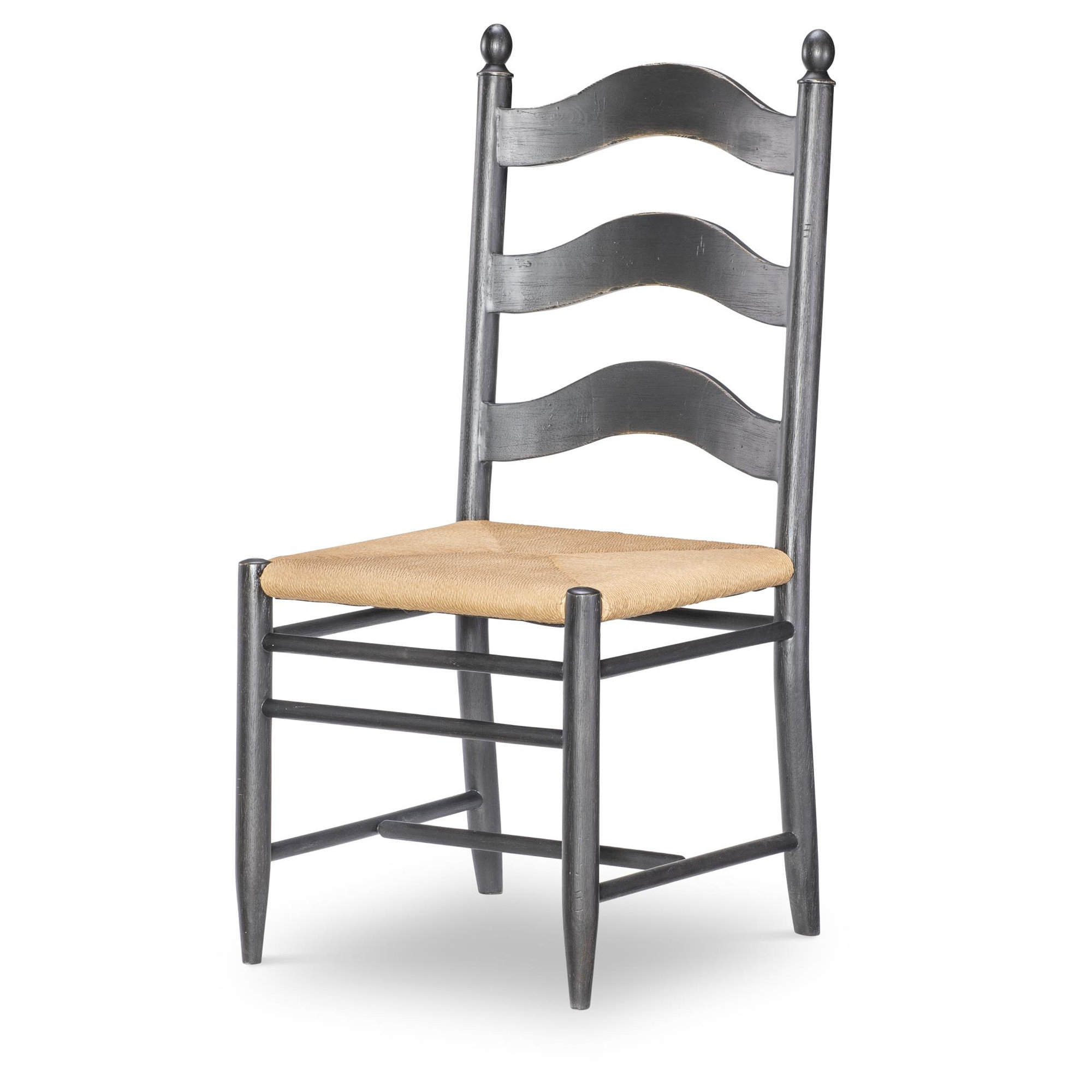 Country Living Ladder Back Side Chair, Black