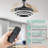Brynnly 42" Black Retractable Ceiling Fan with LED Lights, DC Motor Remote 3-Color 6-Speed for Living Room, Bedroom-947024745