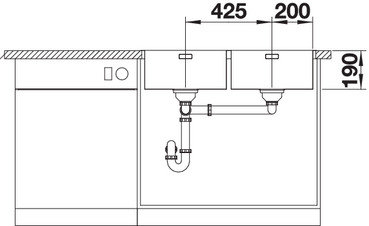 Andano 86.5 x 44cm Double Bowl Inset Kitchen Sink