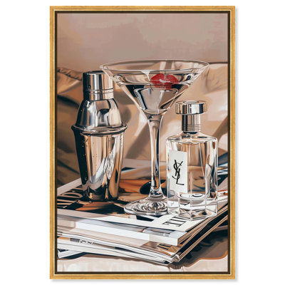 Martini Magazine Stack Canvas by Art Remedy
