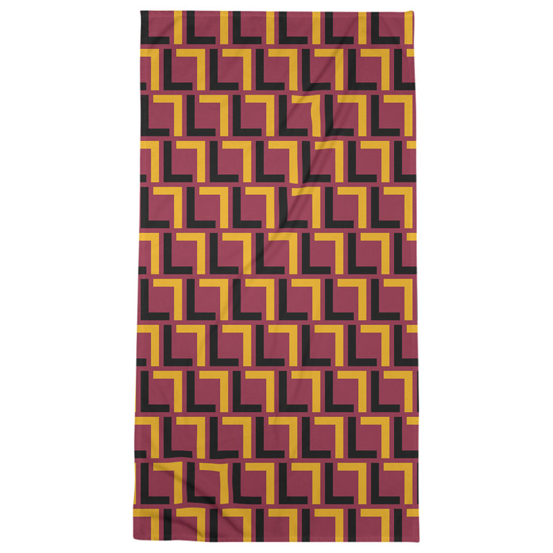 Bath Towel, Red/Black/Yellow