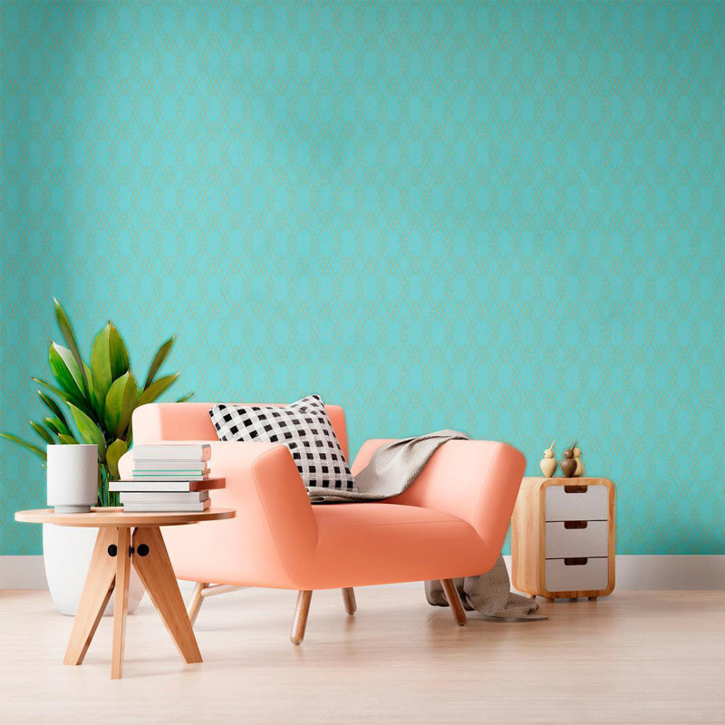 Carreau de papier peint adhésif Christyl Smooth, Bleu clair, L 126 po x l 24 po
