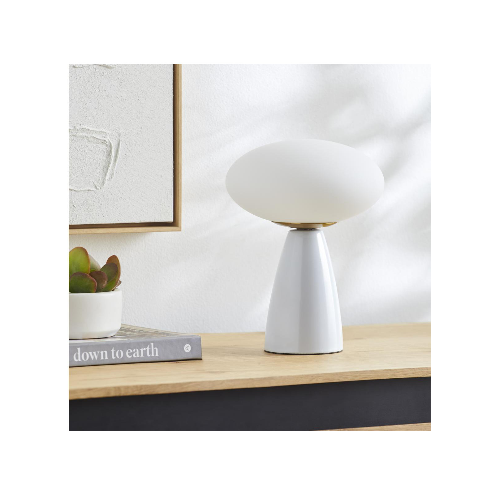 Deckard Ceramic Table Lamp, White