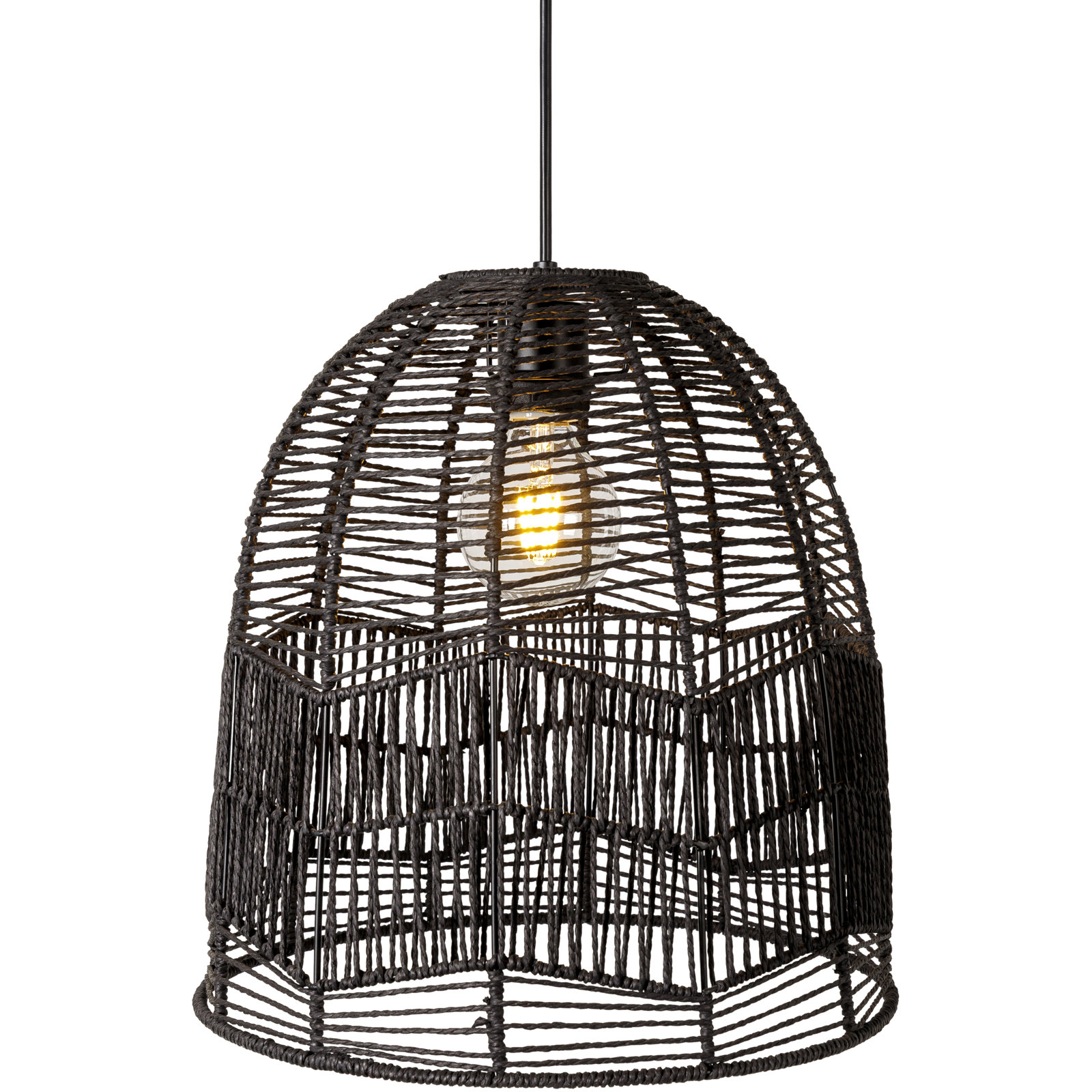 Mel 1-Light Metal Dome Pendant, 14" H x 14"  W x 14" D