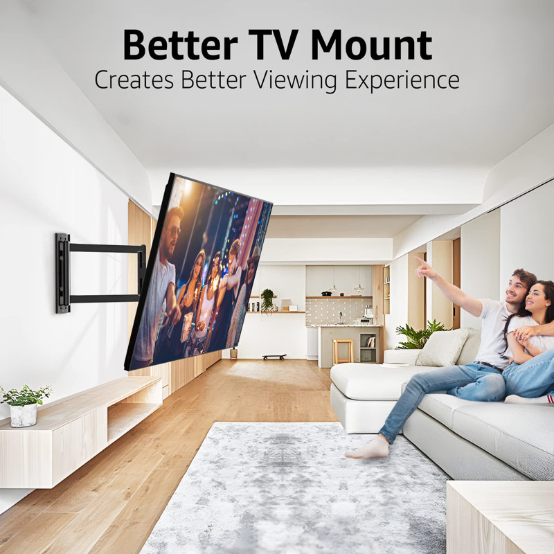 Support de coin pour téléviseur de coin de 30 po à bras long pour la plupart des téléviseurs de 26 à 60 po, support articulé pour téléviseur à mouvement complet VESA 400 x 400 mm maximum, extensible en douceur, peut supporter jusqu'à 77 lb