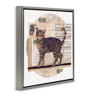 Tabby Cat Collage Canvas Wall Art by Nancy Overton