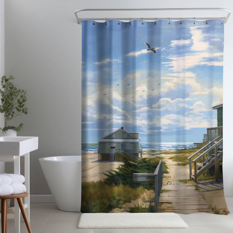 Shower Curtain CO169 – Polyester Shower Curtain, Dye Sublimation Print, 71" W × 74" L