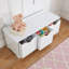 Banc de rangement en bois Nantucket avec trois bacs-9598583