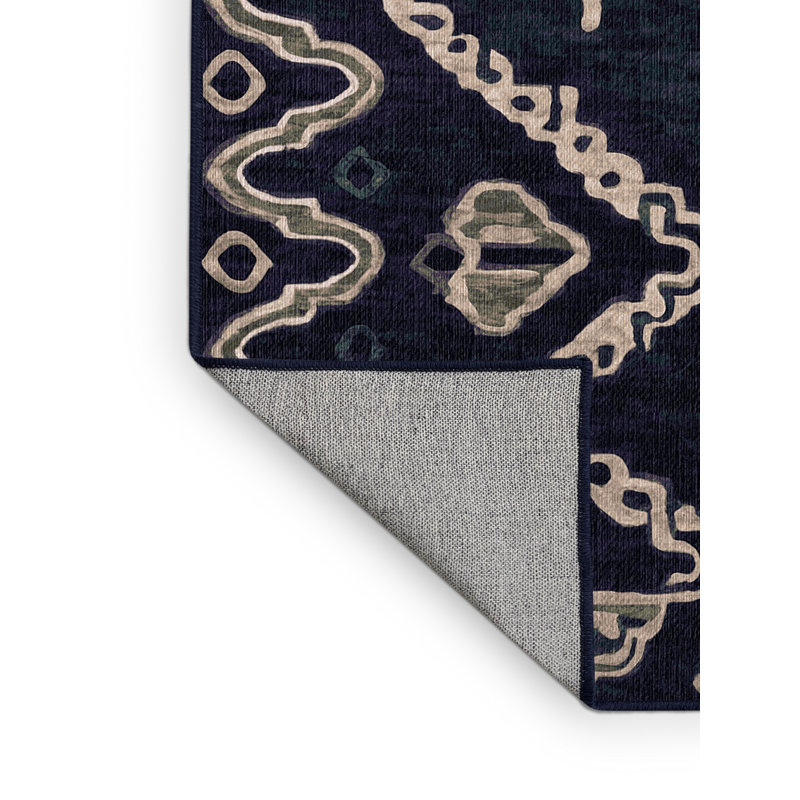 Machine Washable Purple Area Rug, Round 5'