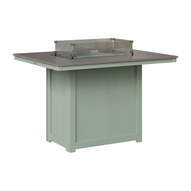 Berlin Gardens Donoma 54″ Rectangular Counter Height Fire Pit Table, 36" H x 41" W x 54" D
