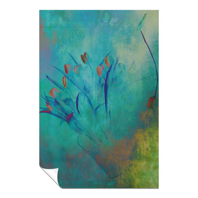Painterly Red And Blue Tulip In A Vase - No Frame Print
