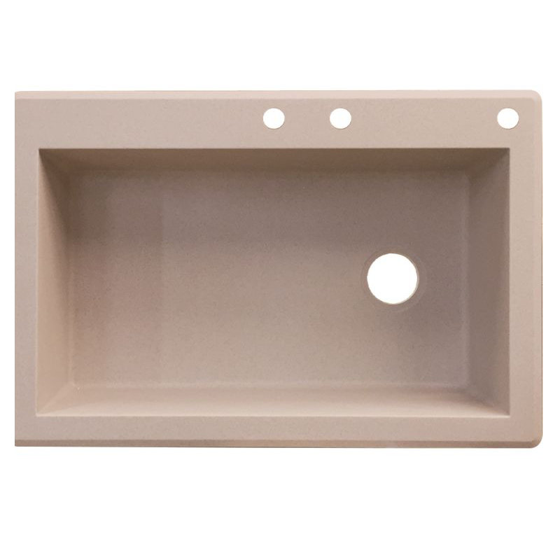 Radius 33'' L Single Bowl Granite Kitchen Sink, Cafe Latte