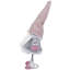 Décoration de Noël gnome rose et gris 17 po