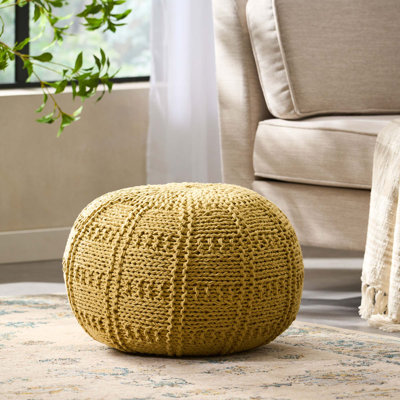 Pouf rond en coton 20 x 20 au design moderne pour le salon