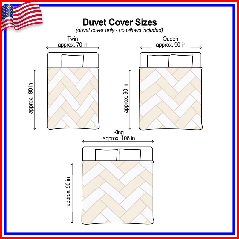 Herringbone Tile Pattern Duvet Covers, Twin
