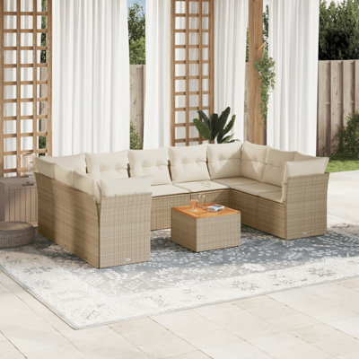 Grand canapé modulaire en rotin PE Vidaxl