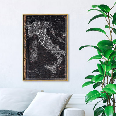 « map of italie 1873 », impression sur toile