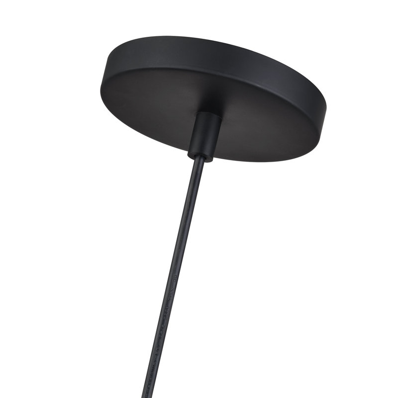 Mini-luminaire suspendu 1 lumière Weavington, Noir mat, Gris