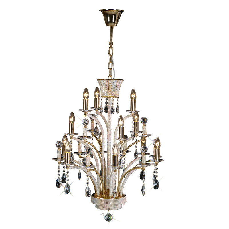 12 - Light Candle Style Chandelier, French Gold