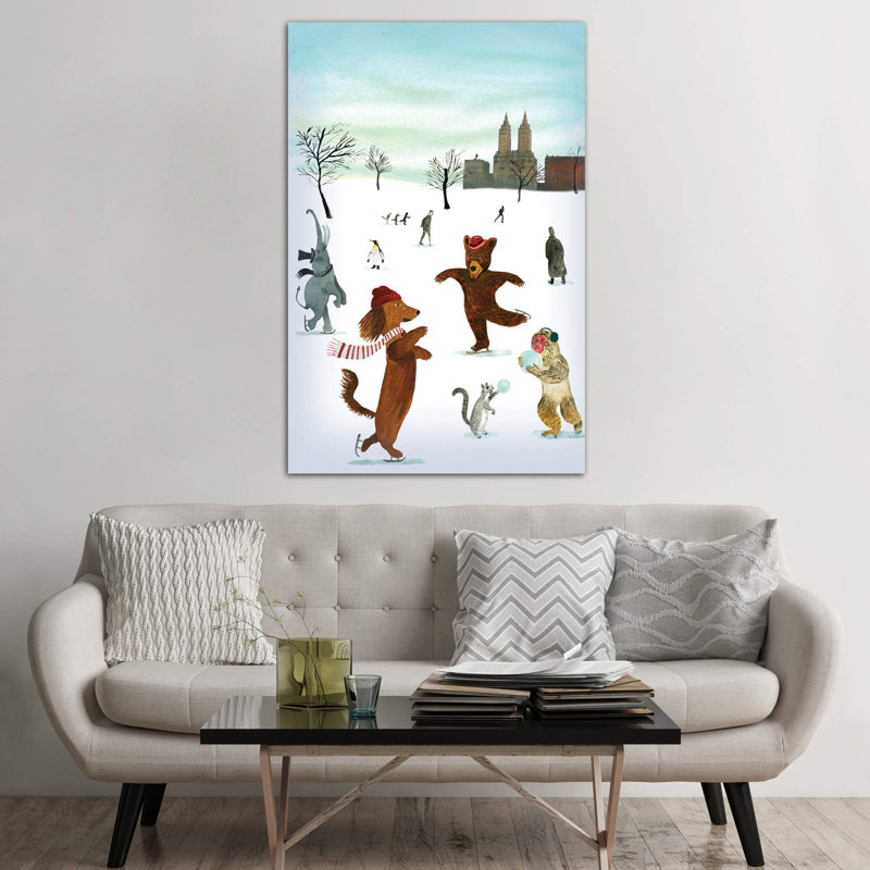Skaters by Ellen Weinstein - Print on Canvas, 66.04 cm H x 45.72 cm W x 1.91 cm D, Wrapped Canvas