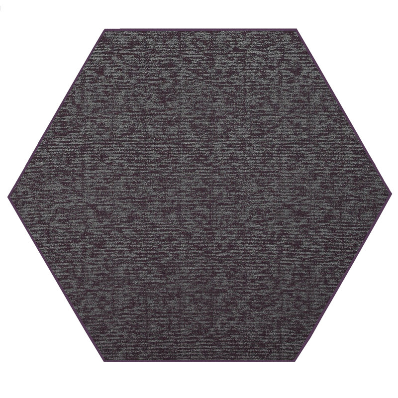 Tapis décoratif Elemental - imprimé géométrique mauve délavé, Hexagone de 11 pi