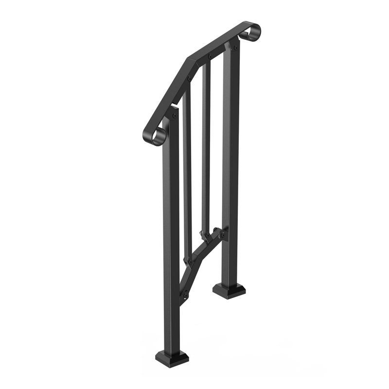 Rampe d'escalier en fer arqué avec poignée de sécurité pour personnes âgées