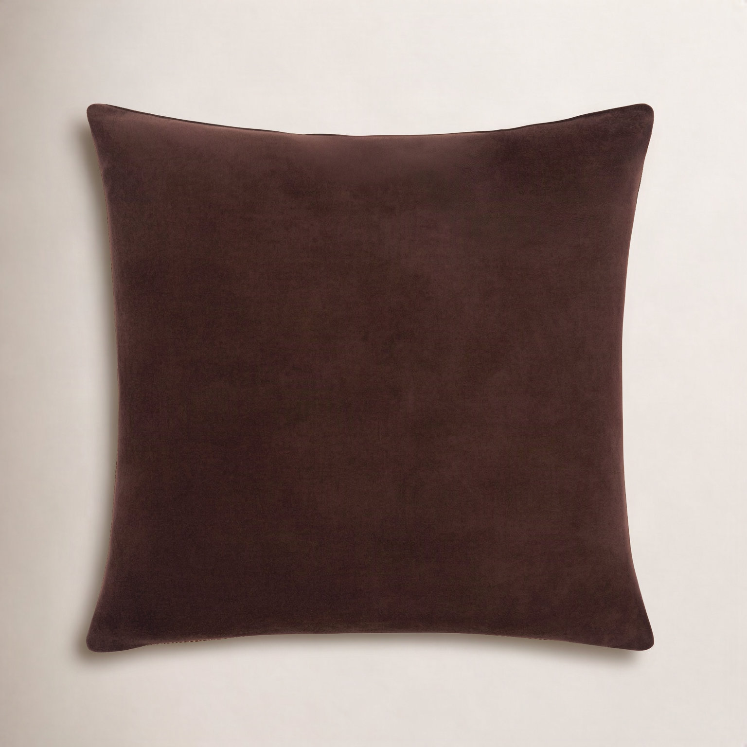 Denny Cotton Pillow Cover, Chocolate, Square 18", Polyester