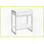 Table basse blanche brillante peu encombrante avec base en métal chromé et amp; Tiroir de rangement pour le salon