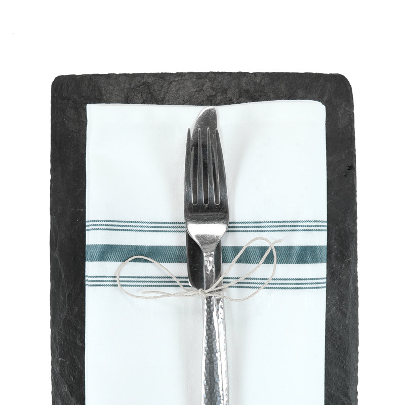 Polyester Striped Rectangle Napkin, Hunter Green