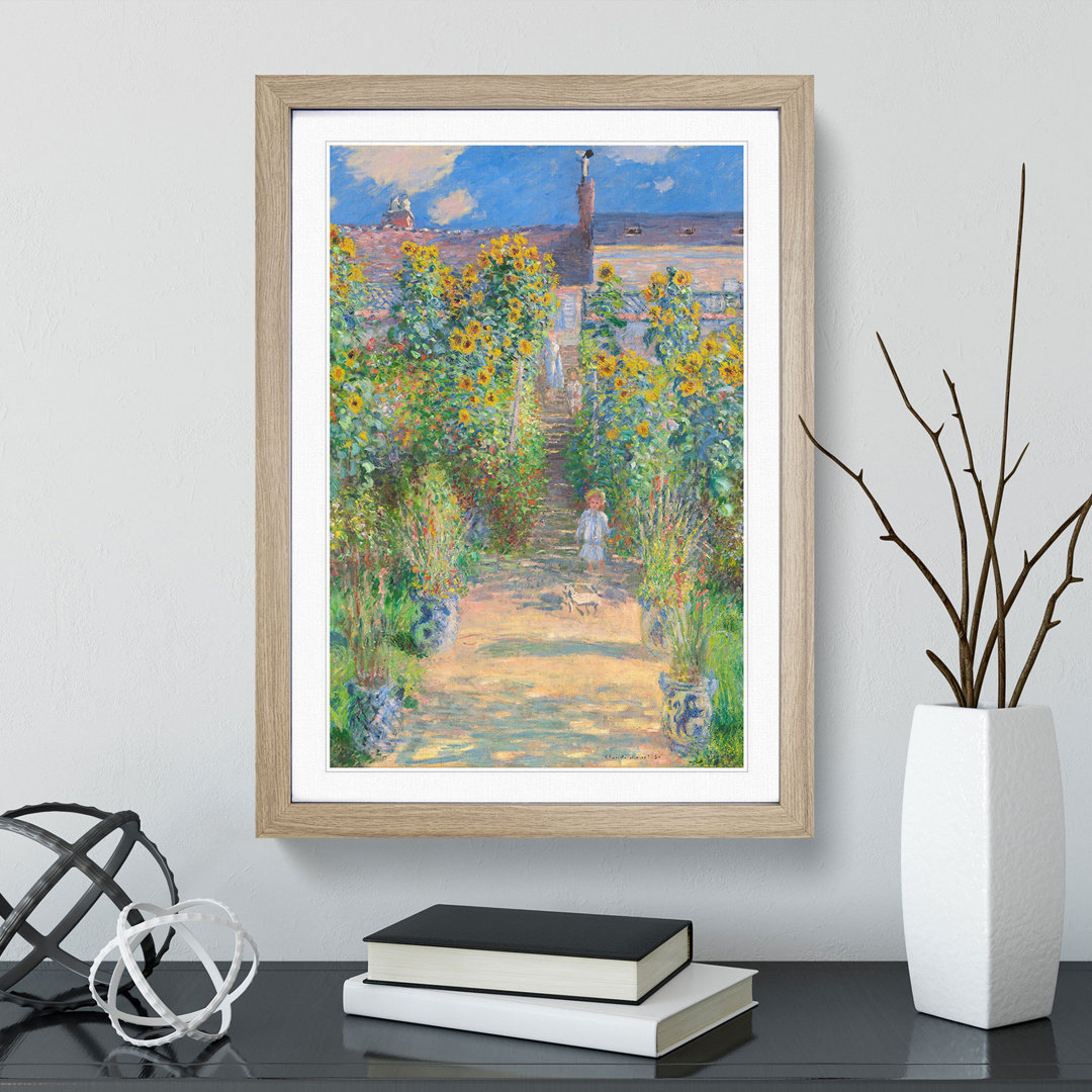 Garden at Vetheuil by Claude Monet - Framed Print