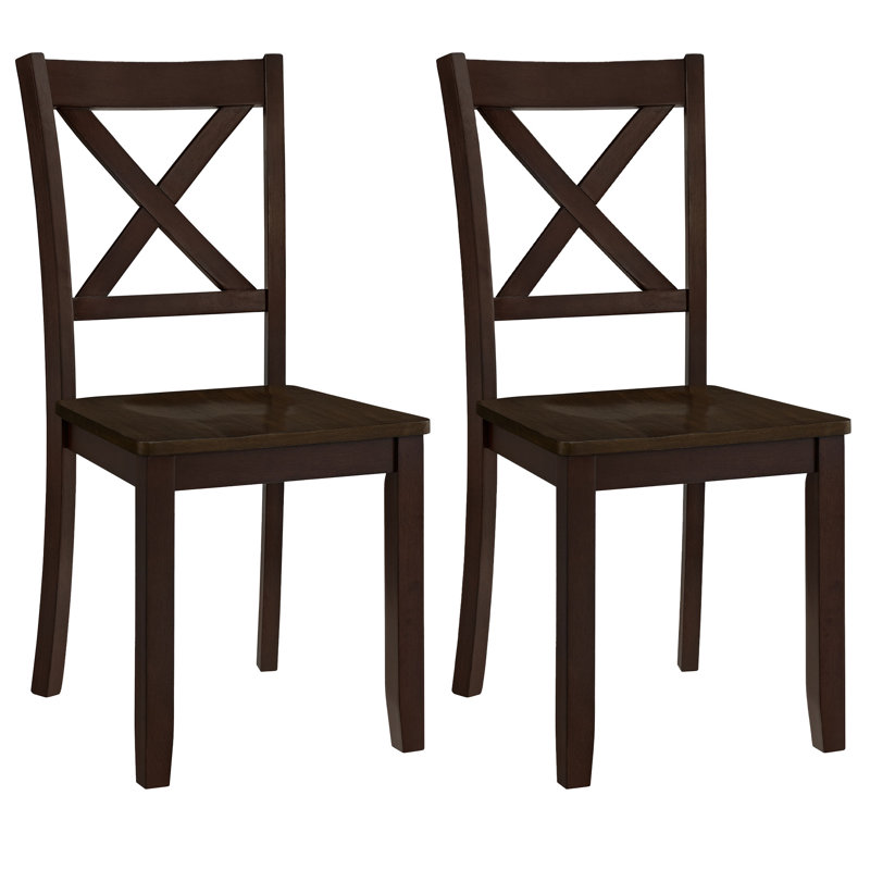 Ensemble de salle à manger de ferme avec table ronde de 40 po et 4 chaises, brun foncé