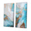 «Luxury Gold Turquoise Marbré Flow Art II», ensemble de 2 impressions sur toile-629203271-629203270