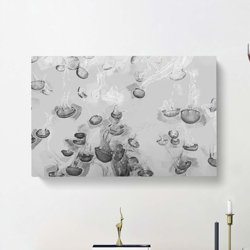 Cluster of Jellyfish in Abstract - Wrapped Canvas, 40cm H x 60cm W x 3cm D