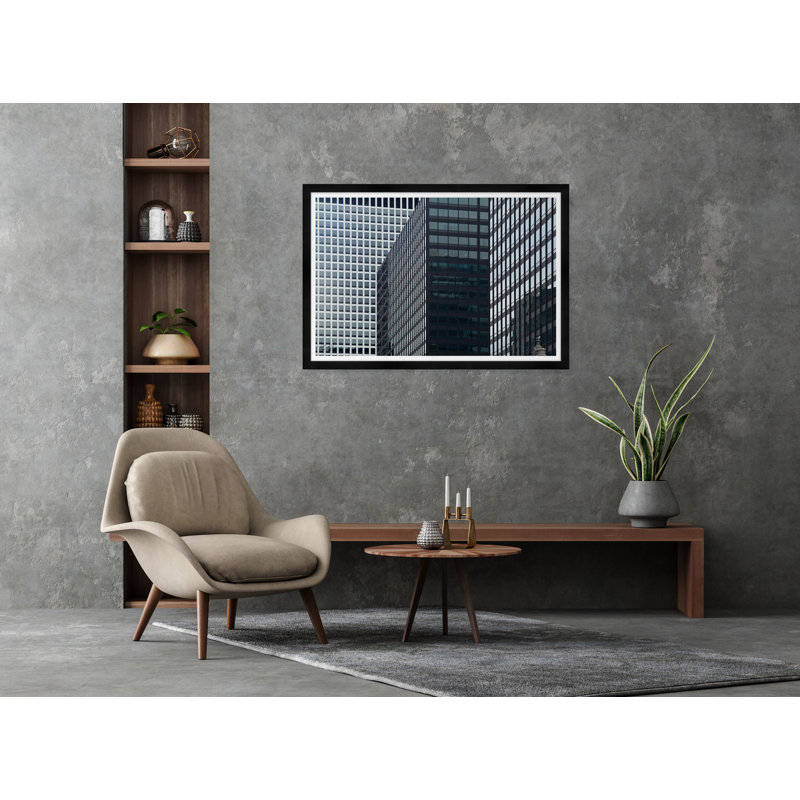 Graphic Mirrored Building Scape - Photographie avec cadre photo