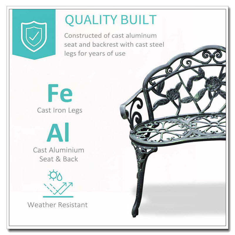 Banc d'extérieur en aluminium