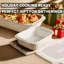Ensemble de 2 plats à four et casseroles en céramique, larges poignées antidérapantes, couvercles sans BPA, émail texturé distinctif, plats à lasagnes allant au four, liste de mariage et cadeau de Noël (blanc)