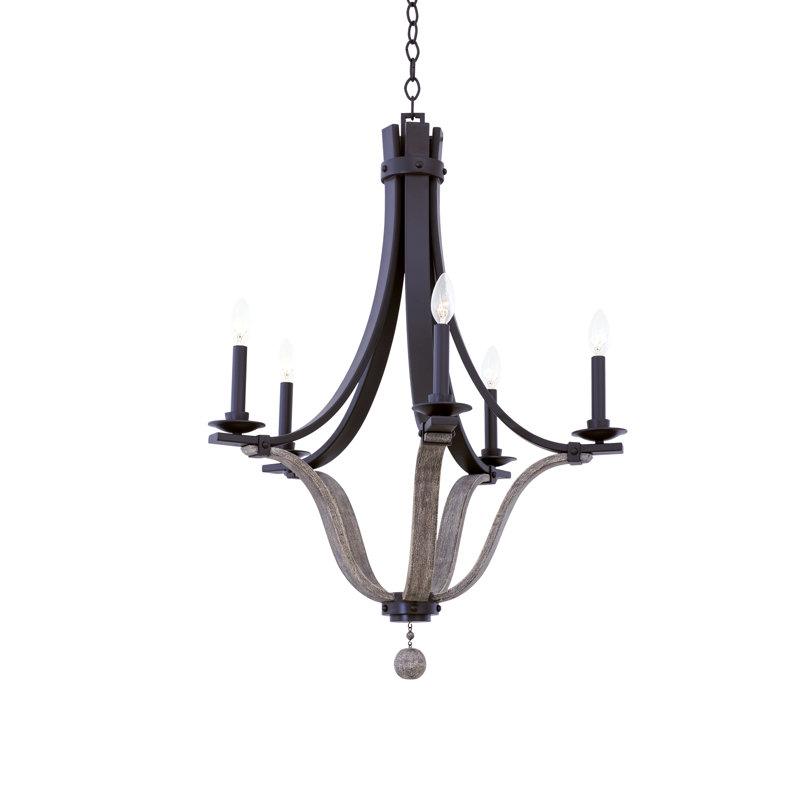 Lustre en bronze satiné Lansing 5 LT Kalco