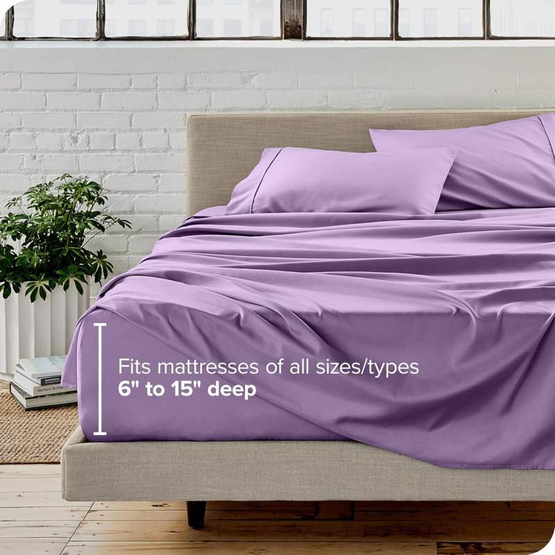 Ensemble de draps pour grand lit - Microfibre douce de luxe 1800 - Double brossé - Poches profondes - Facile à installer - Ensemble de 4 pièces - Draps et taies d'oreiller